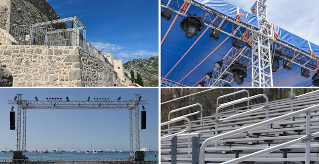 Aluminium extrusions for stages, shows, events, sports, LED lighting