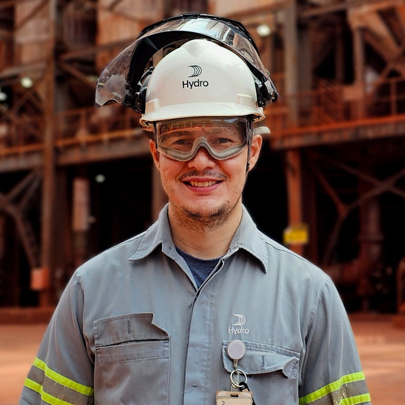 a man wearing a hard hat