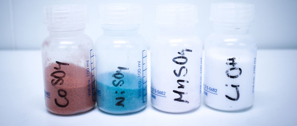 råmaterialer fra gjenvinning at batterier