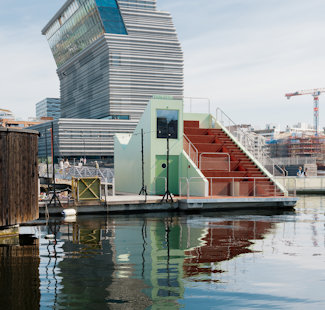 a building with a glass front