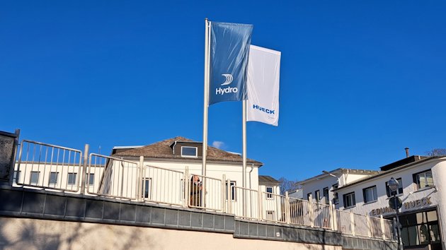 Hydro and Hueck flags