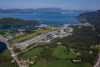Hydros smelteverk på Husnes sett fra luften.