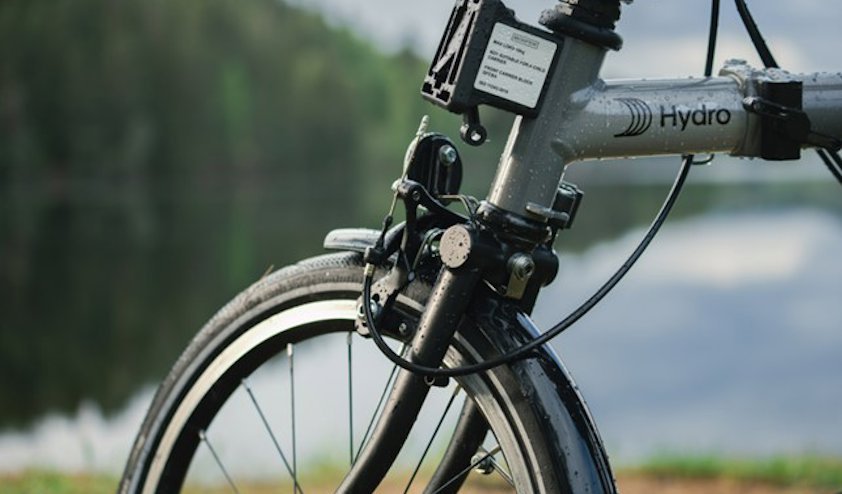 a bicycle with a sign on it