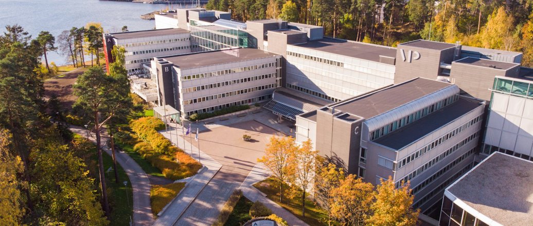 a high angle view of buildings and trees