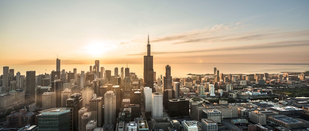 a city with tall buildings