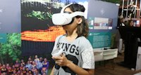 a person wearing a virtual reality headset