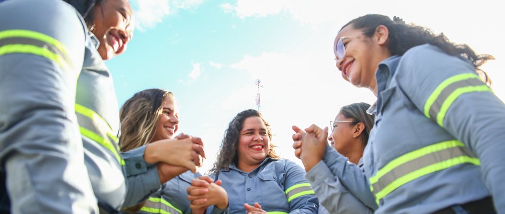 a group of people standing together