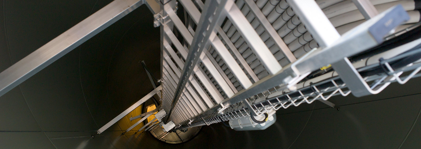 aluminium frames holding cables